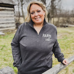 FARM WIFE - 1/4 Zip Sweatshirt w/front pouch pocket