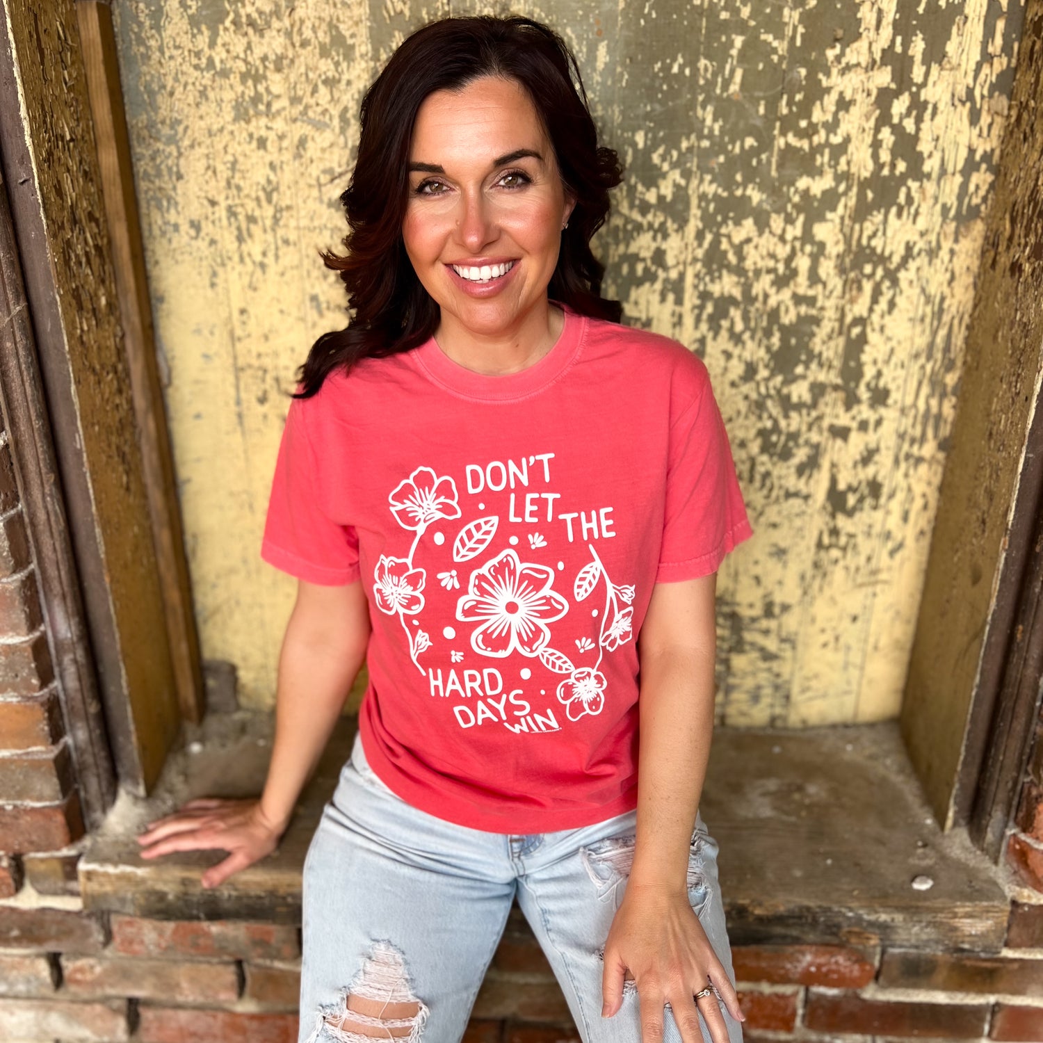 DON'T LET HARD DAYS WIN - Watermelon Comfort Color Tee
