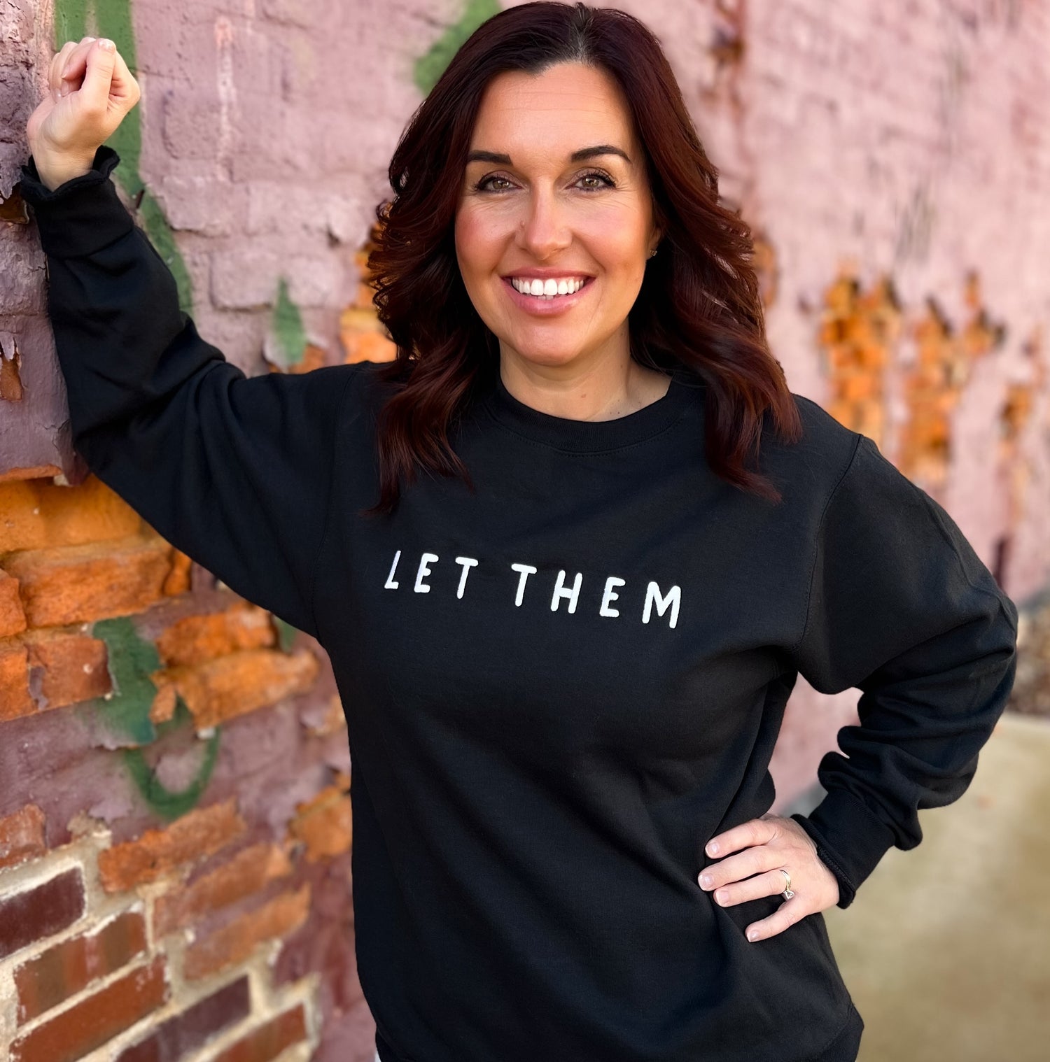 LET THEM - Embroidered Crewneck Sweatshirt