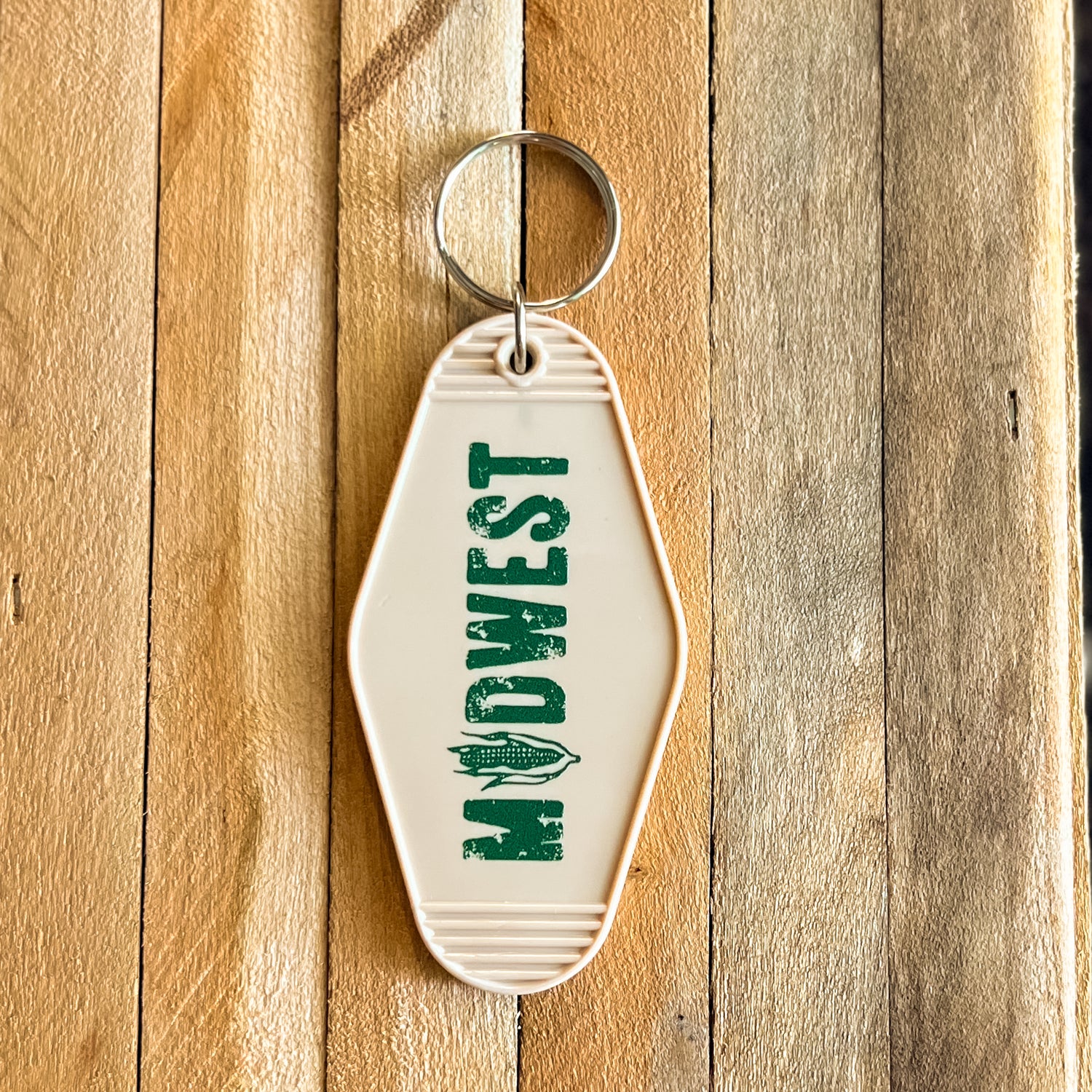 MIDWEST CORN - Tan Vintage Motel Keychains