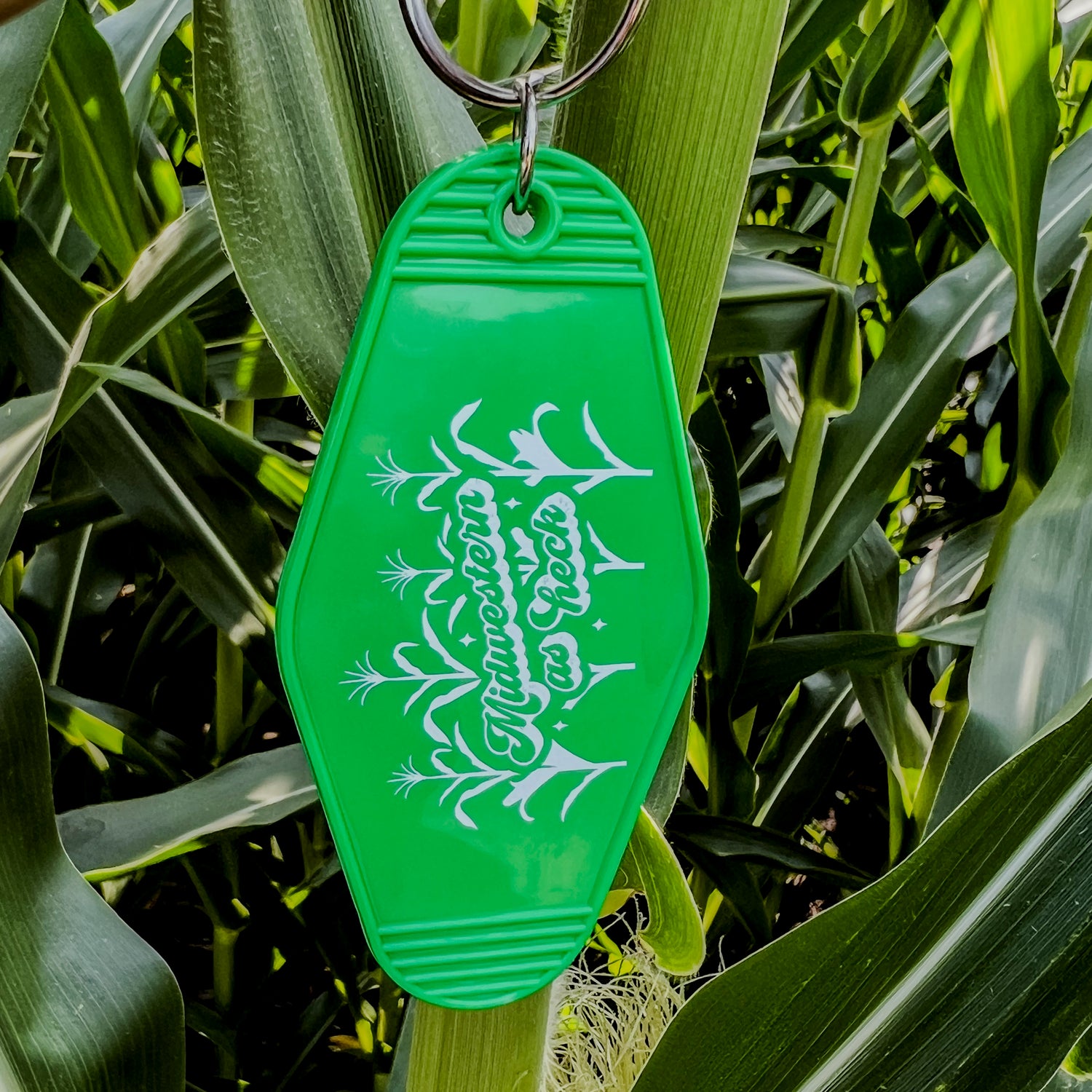 MIDWESTERN AS HECK - Vintage Green Motel Keychains