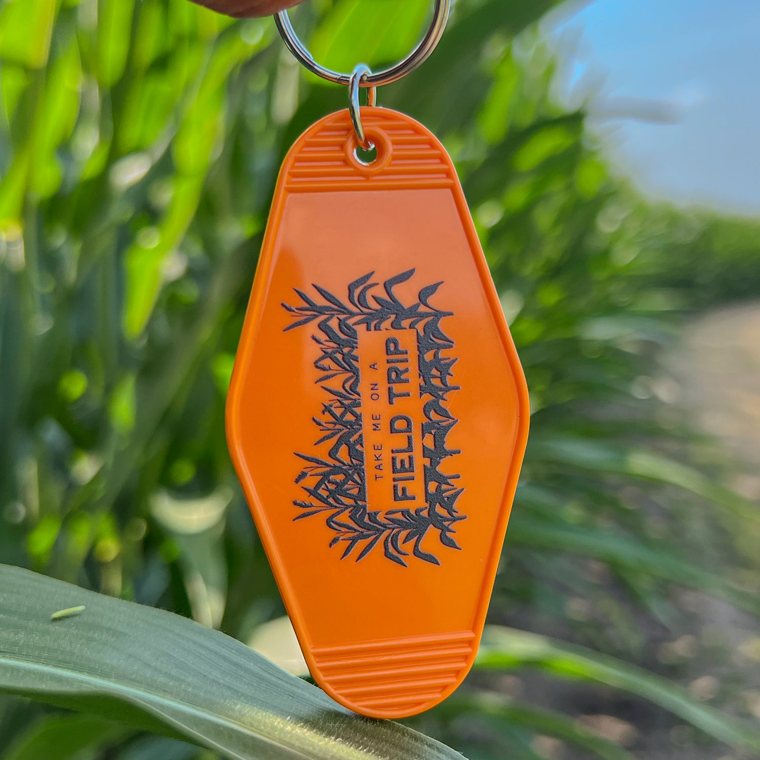 TAKE ME ON A FIELD TRIP - Orange Vintage Motel Keychains
